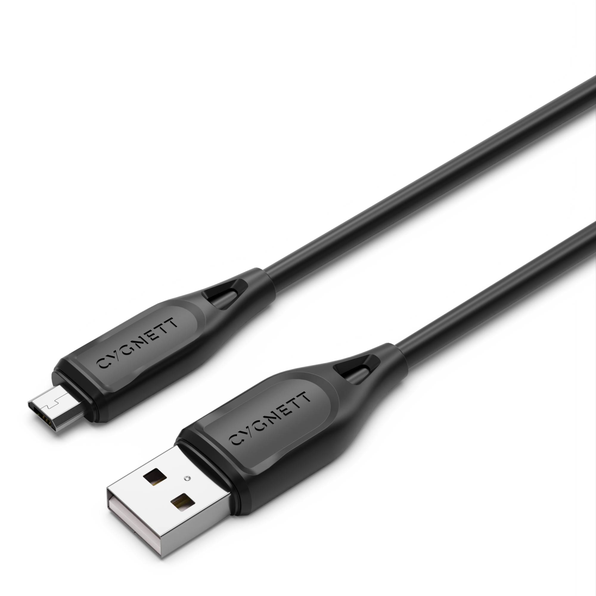 Cygnett Essentials USB-A To Micro USB Cable 1m - Black CY4664PCCAM