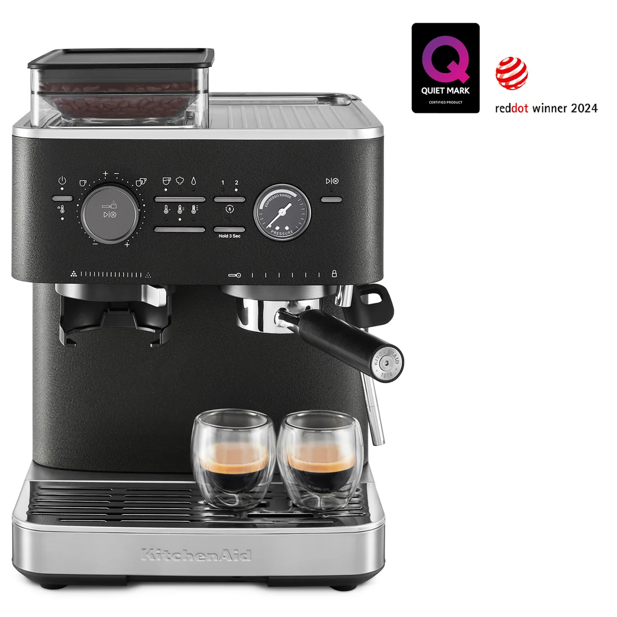 Kitchenaid Semi Automatic Espresso Machine with Burr Grinder Black 5KES6551ABK