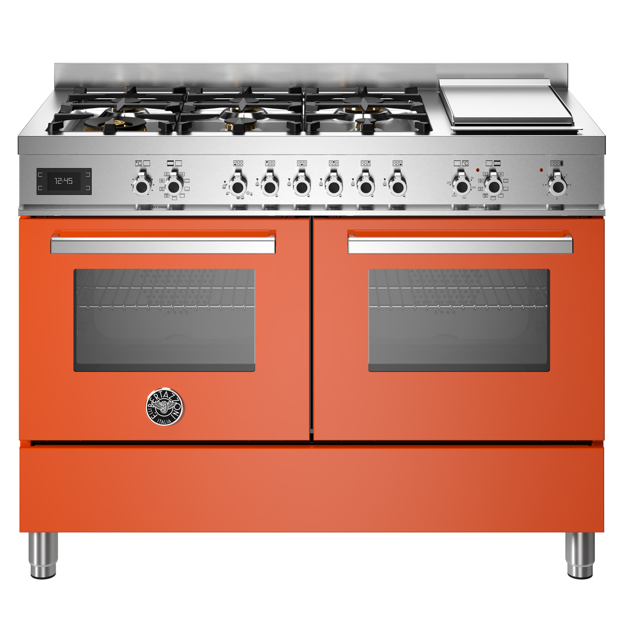 Bertazzoni Professional 1200mm Dual Fuel Cooker - Arancio (Orange) PRO126G2EART