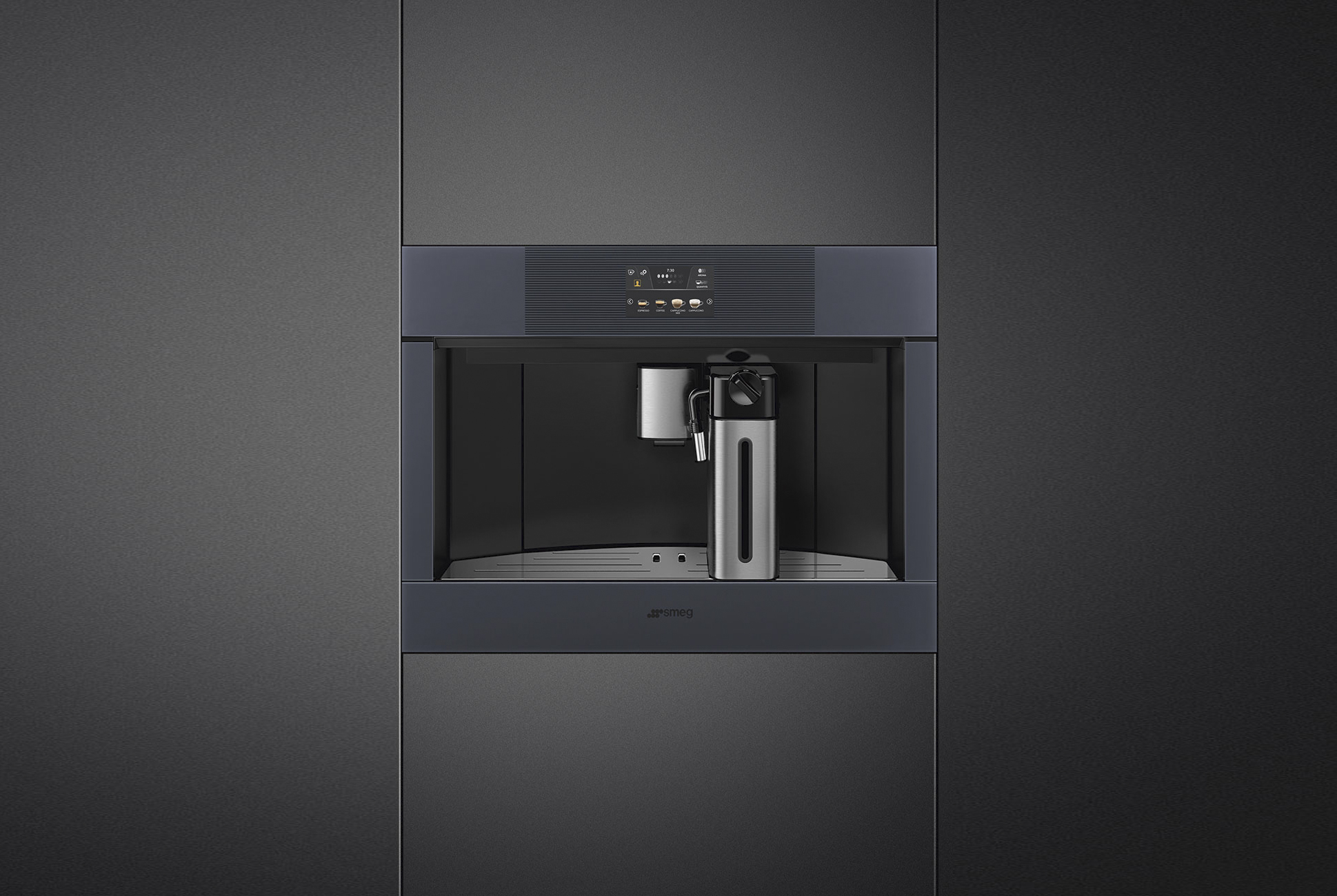 Smeg Linea Compact Builtin Coffee Machine Neptune Grey CMS4104G