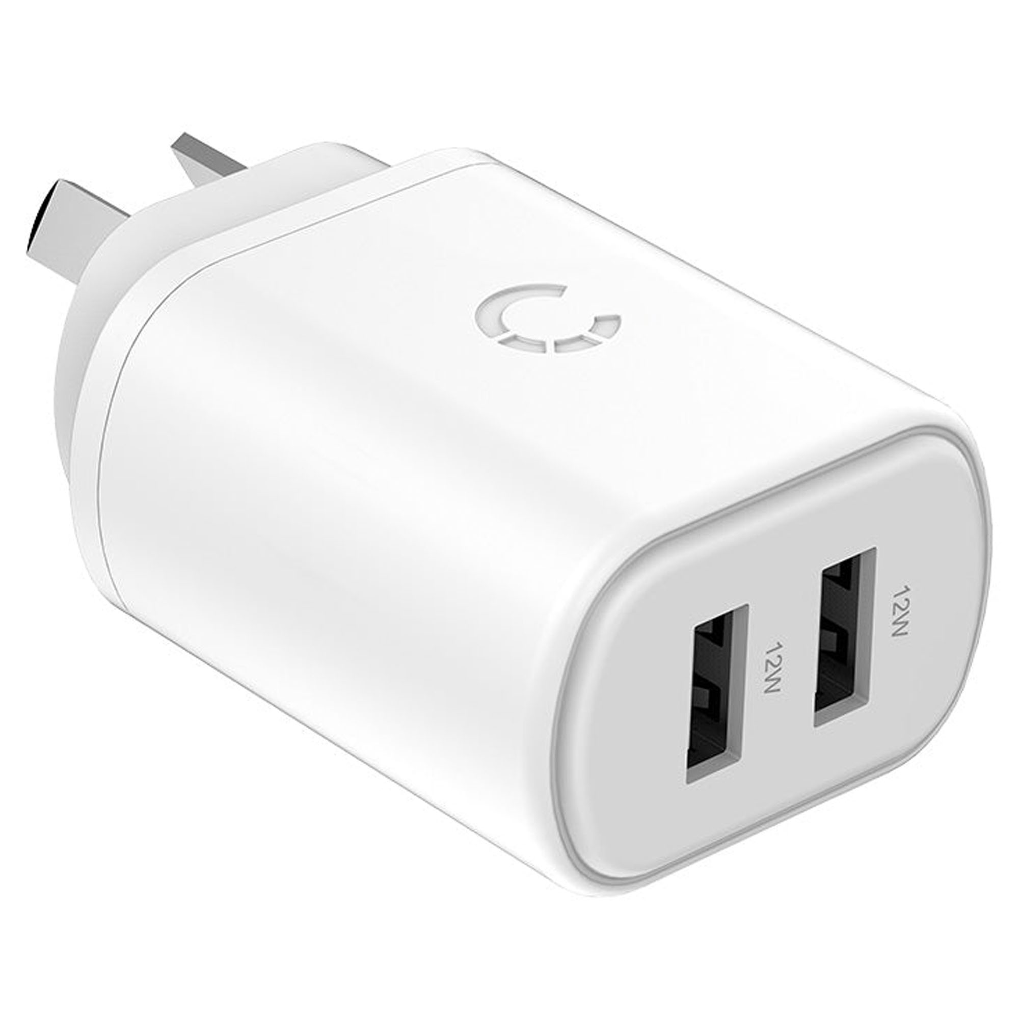 Cygnett PowerPlus 12W USB-A Dual Port Wall Charger - White CY3671PDWLCH