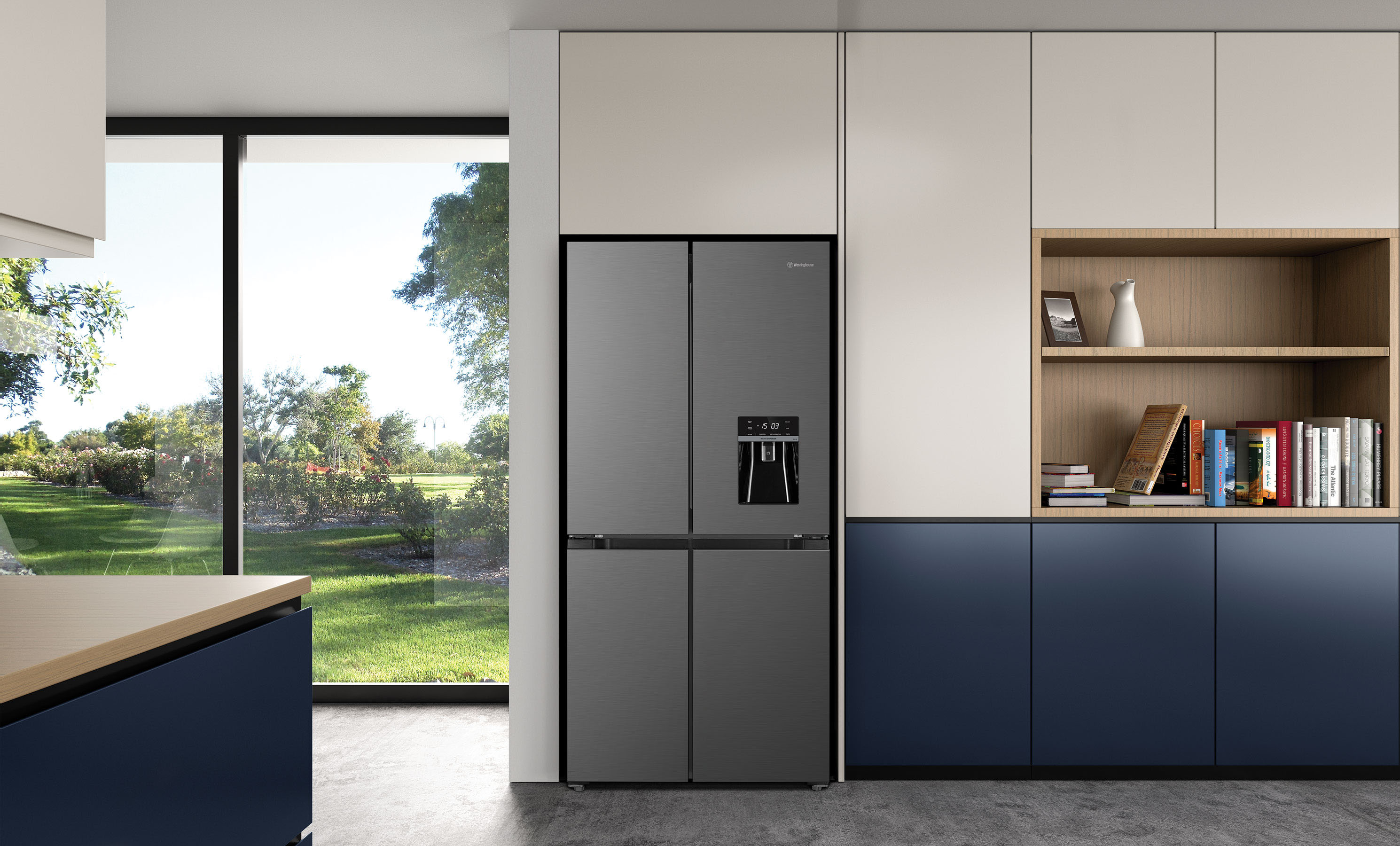 Westinghouse 492L French Door Refrigerator, Matte Charcoal Black