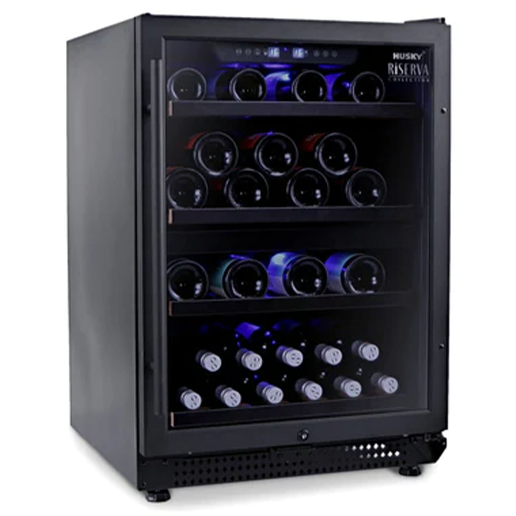 Husky Riserva 154L Dual Zone Wine Fridge in Black HUSWS54DMBZY. Buy
