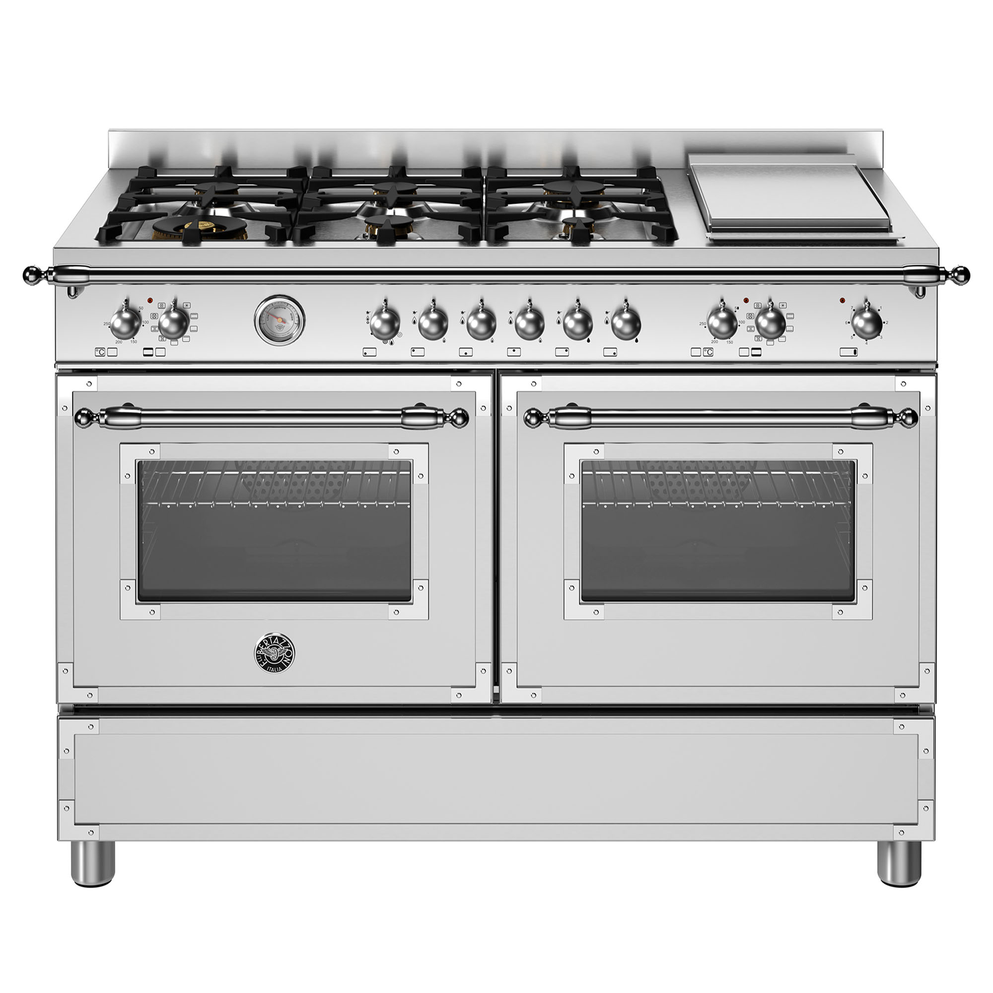 Bertazzoni Heritage 1200mm Dual Fuel Cooker - Stainless Steel HER126G2EXT