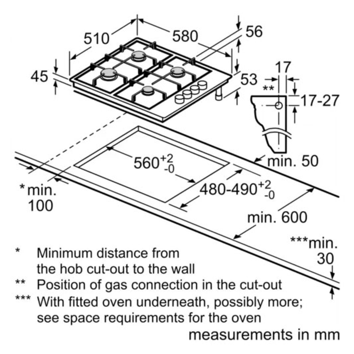 Bosch Serie 2 60 cm Gas Hob Cooktop PBH6B5B90A Buy Online with