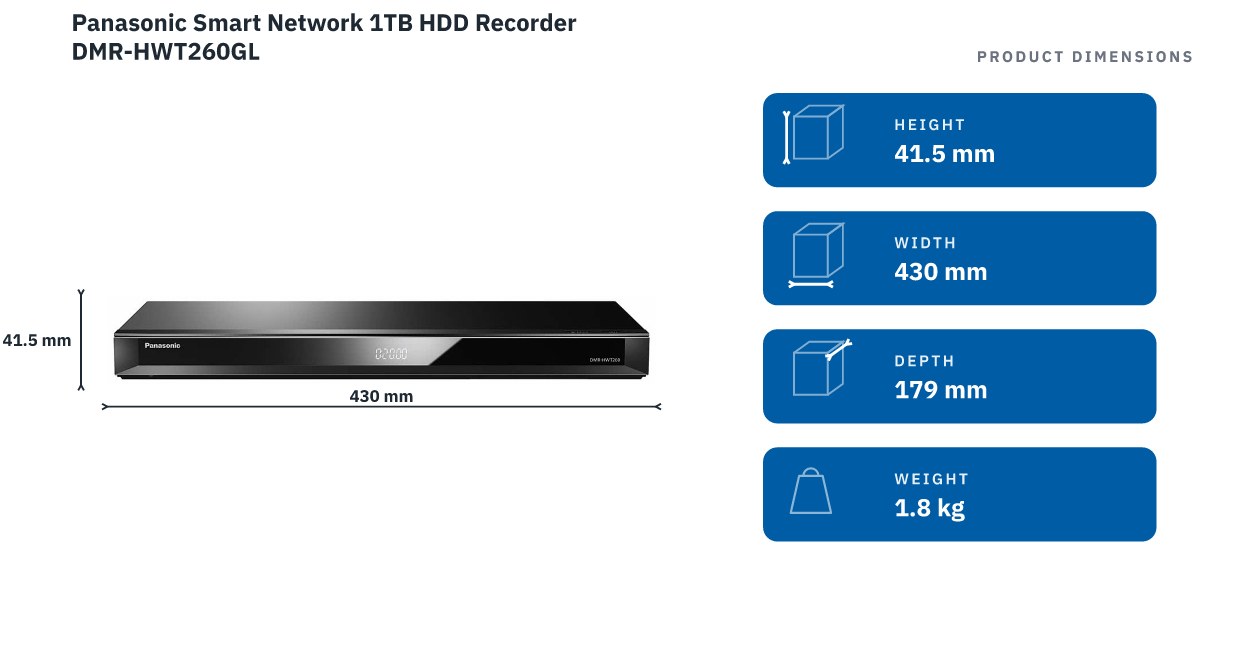 Panasonic Smart Network 1TB HDD Recorder DMR-HWT260GL - Bing Lee