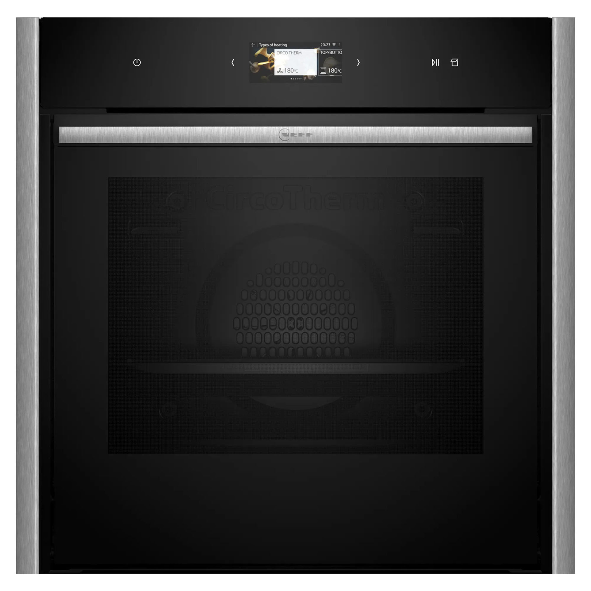 Neff Slide & Hide® Oven with FullSteam with Metallic Silver Side Trims / Handle B69FS5CY0A-MS