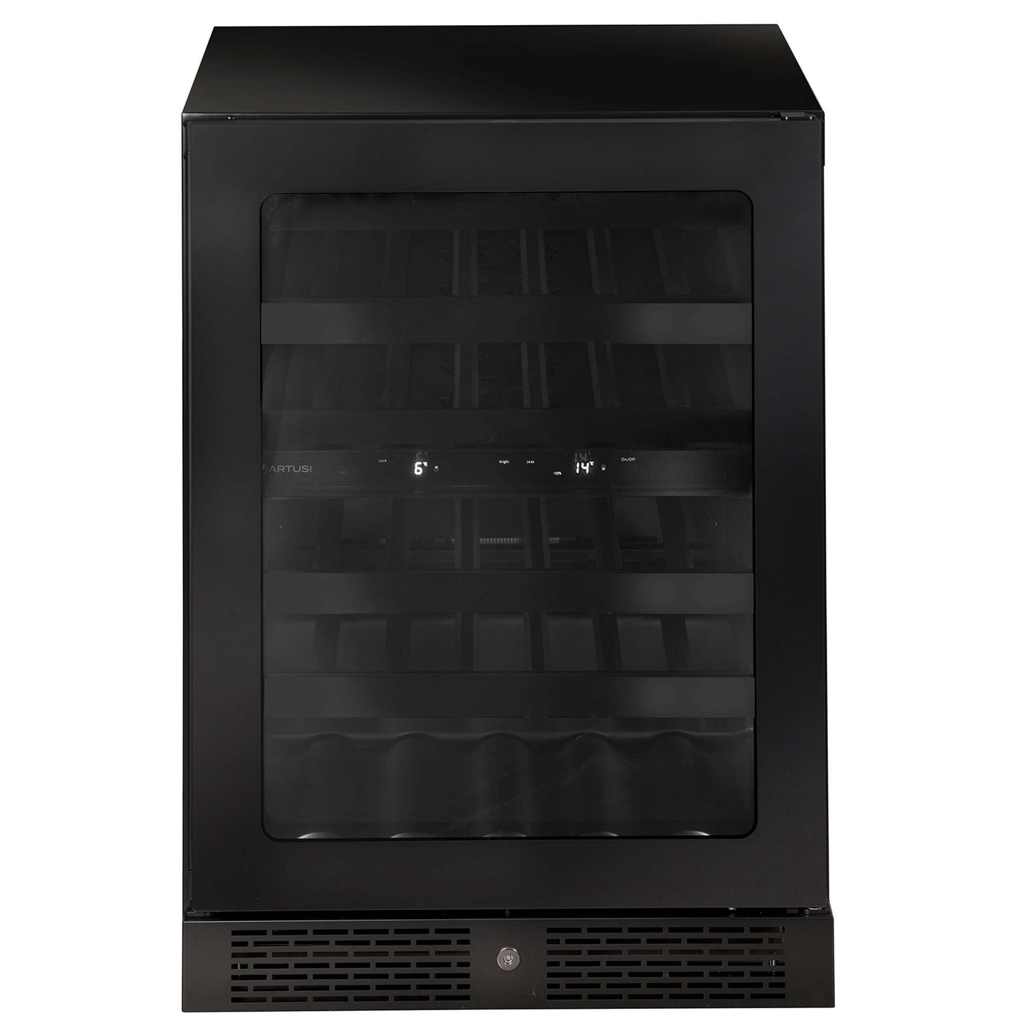 Artusi 37 Bottle Dual Zone Wine Cooler - Matt Black AWC37B