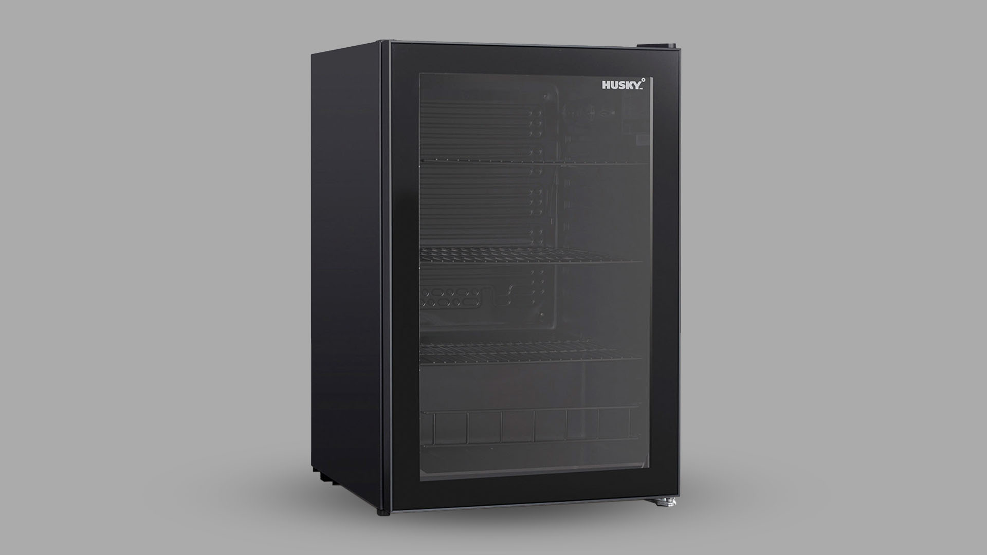 Husky 130L Glass Door Bar Fridge in Black HUS130CNBLK Buy Online with