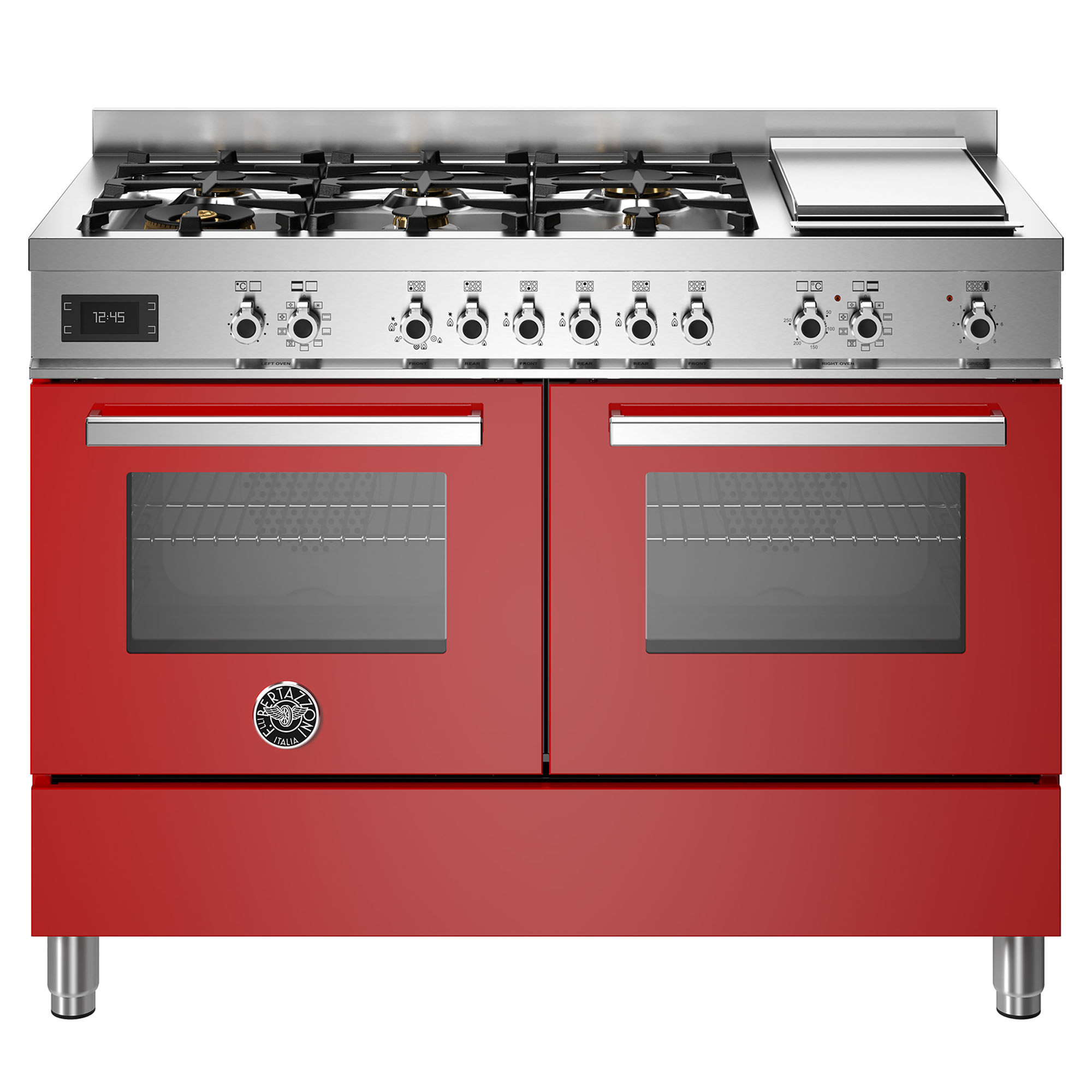 Bertazzoni Professional 1200mm Dual Fuel Cooker - Rosso (Red) PRO126G2EROT