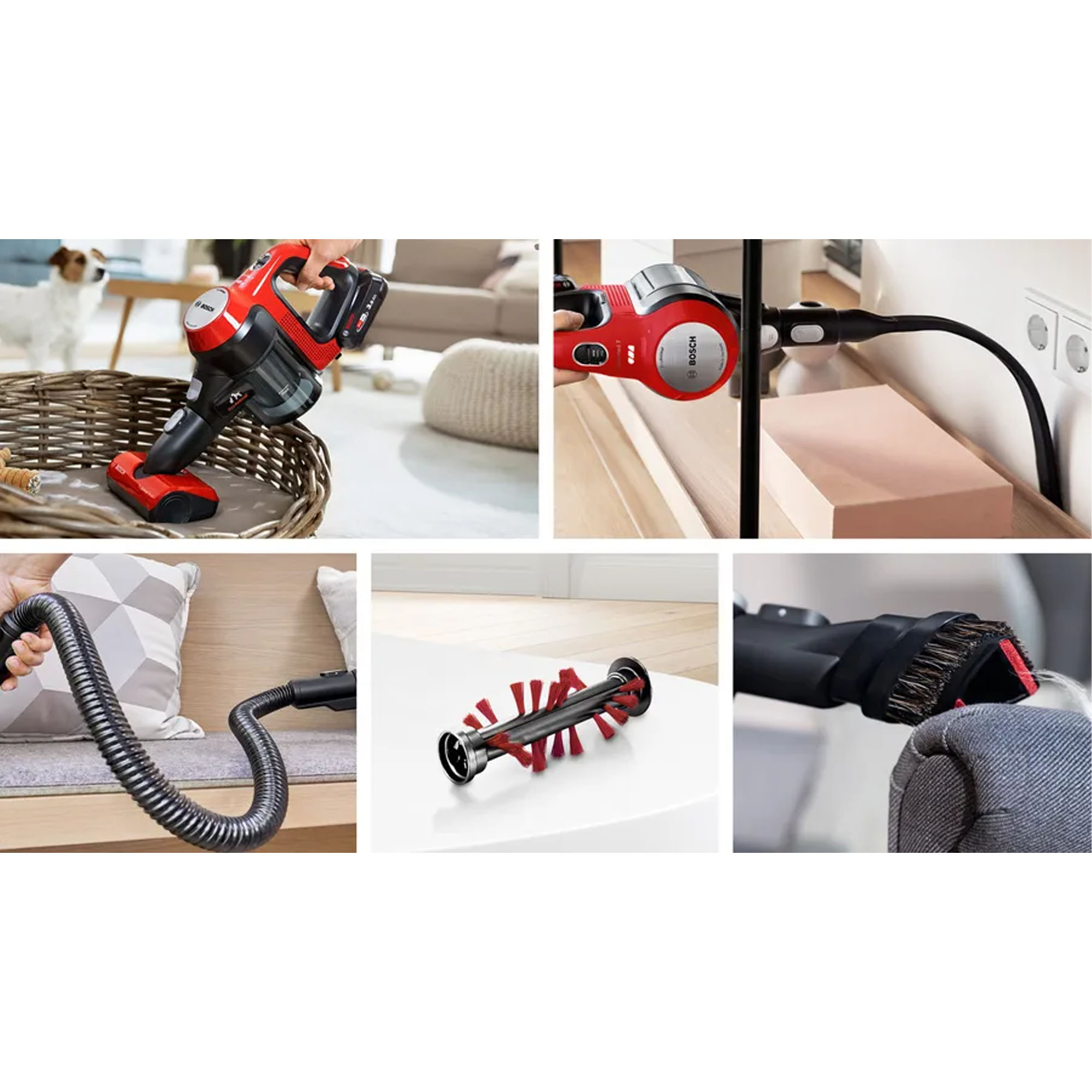 Bosch Rechargeable Cordless Vacuum Cleaner Unlimited 7 Pro Animal Red