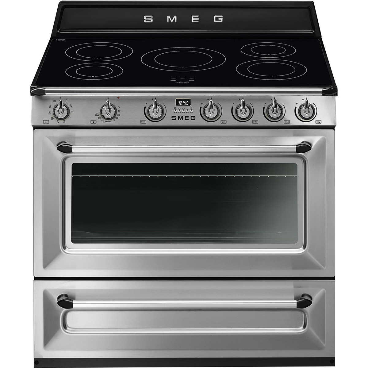 90cm induction upright cooker
