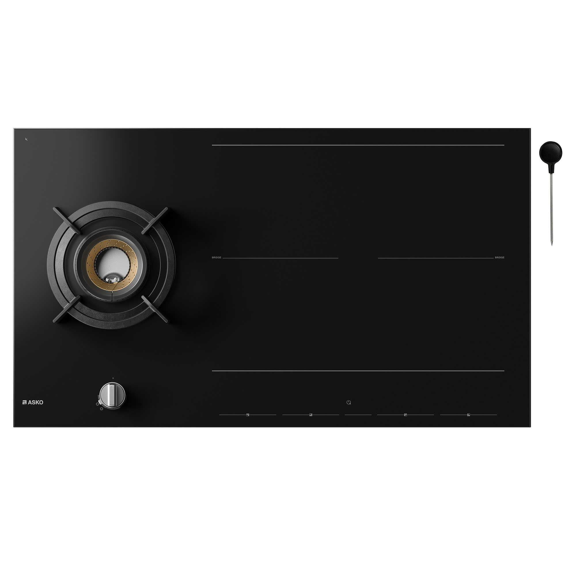 ASKO 90cm Duo Fusion Combined Gas & Induction Cooktop - Black HIG89524BGD1