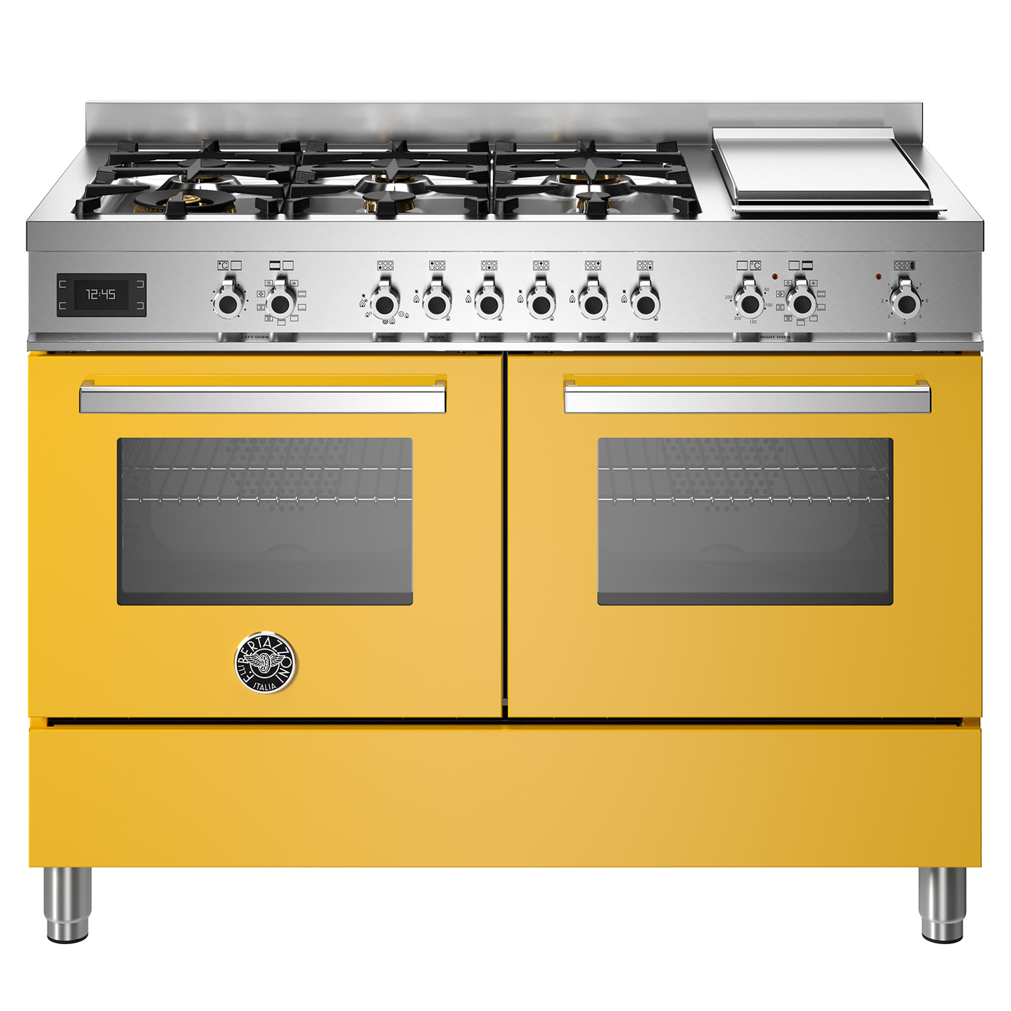 Bertazzoni Professional 1200mm Dual Fuel Cooker - Giallo (Yellow) PRO126G2EGIT