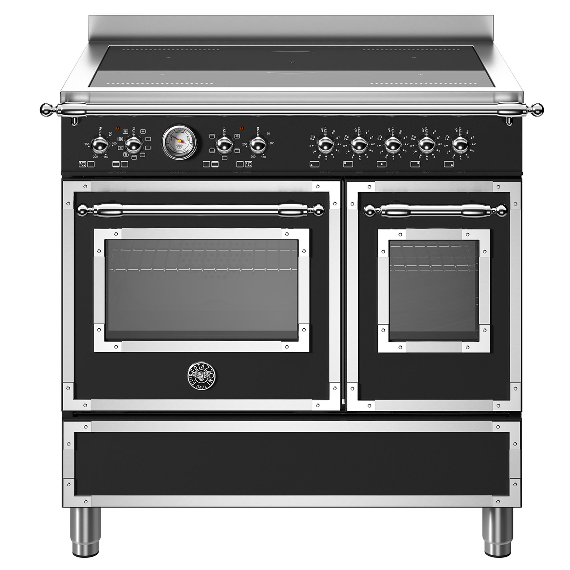 Bertazzoni Heritage 900mm Cooker 5 Zone Induction, Electric Double Oven - Matt Black HER95I2ENET
