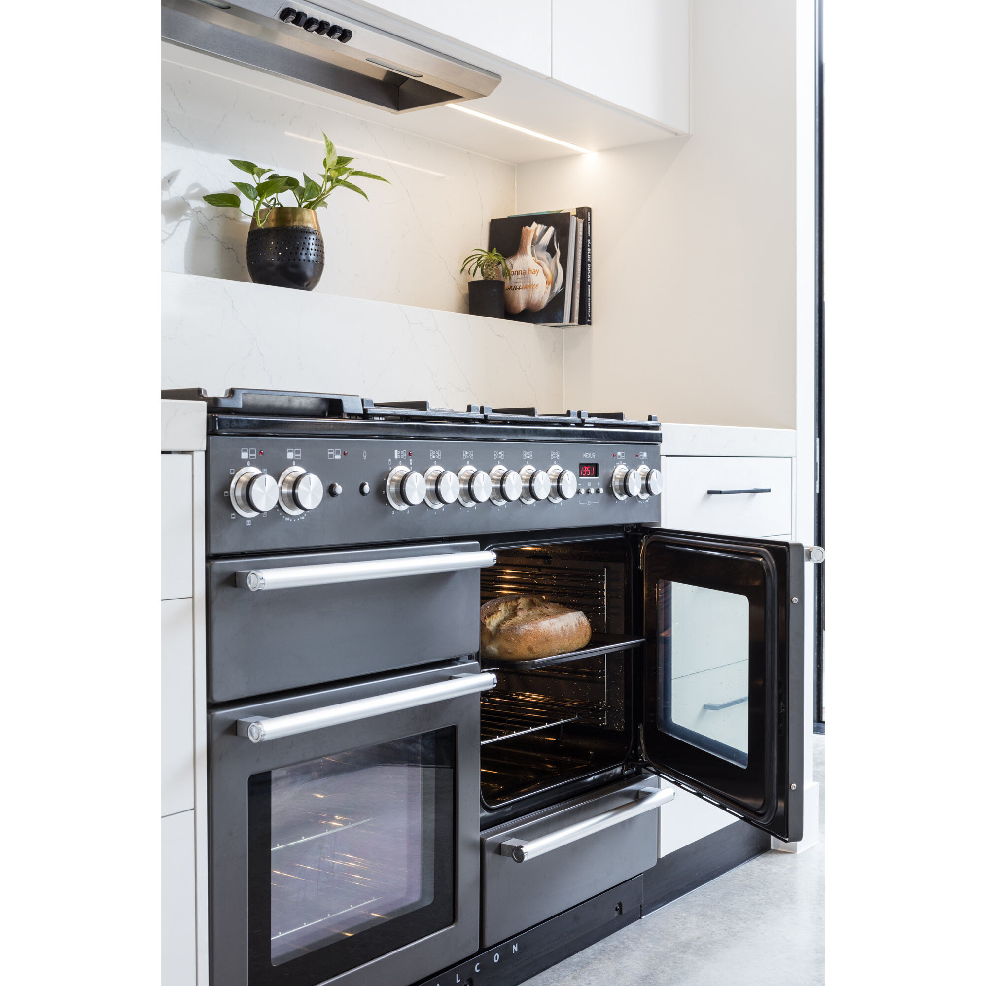 Falcon Nexus 110cm Dual Fuel Upright Cooker Slate/Chrome NEX110DFSL/CH