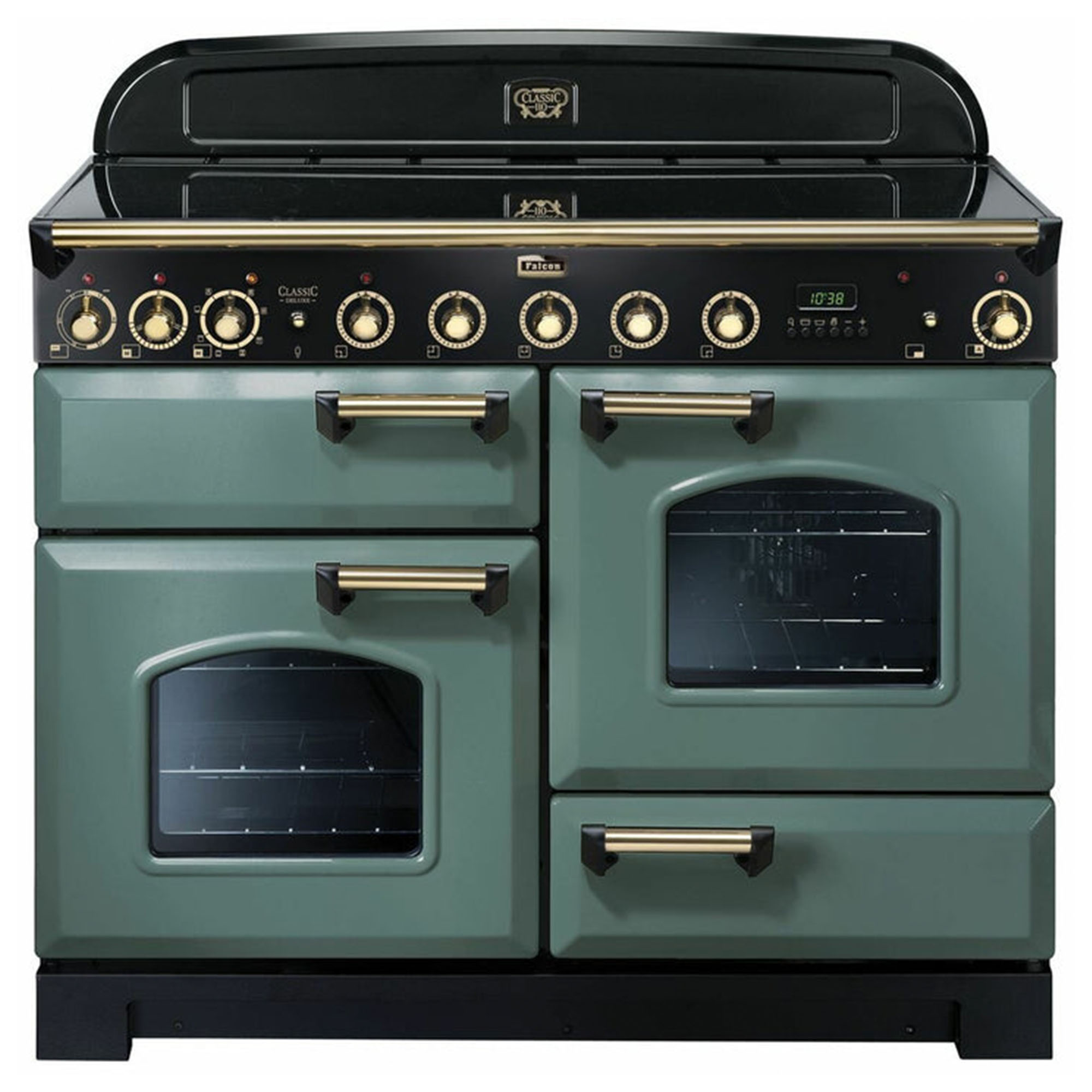 Falcon Classic Deluxe 110CM Induction Range Cooker Mineral Green/Brass