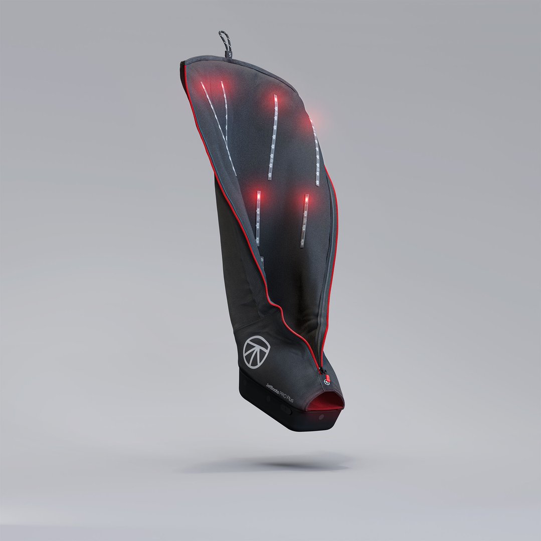 Therabody JetBoots PRO Plus - Wireless Compression Boots With Vibration & Infrared LED Light - Regular JB0004130-6A1M