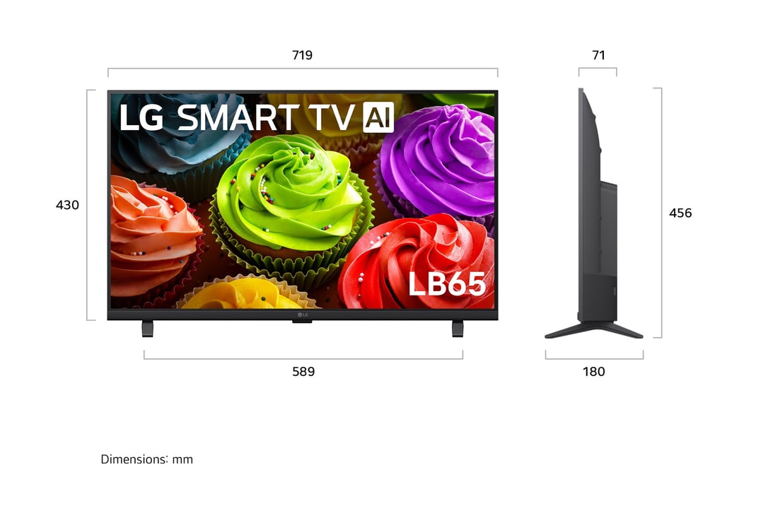 LG LG 32" LB655 AI HD Smart TV 2026 32LB655BPSA
