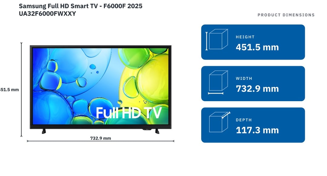 Samsung Full HD Smart TV - F6000F 2025 UA32F6000FWXXY