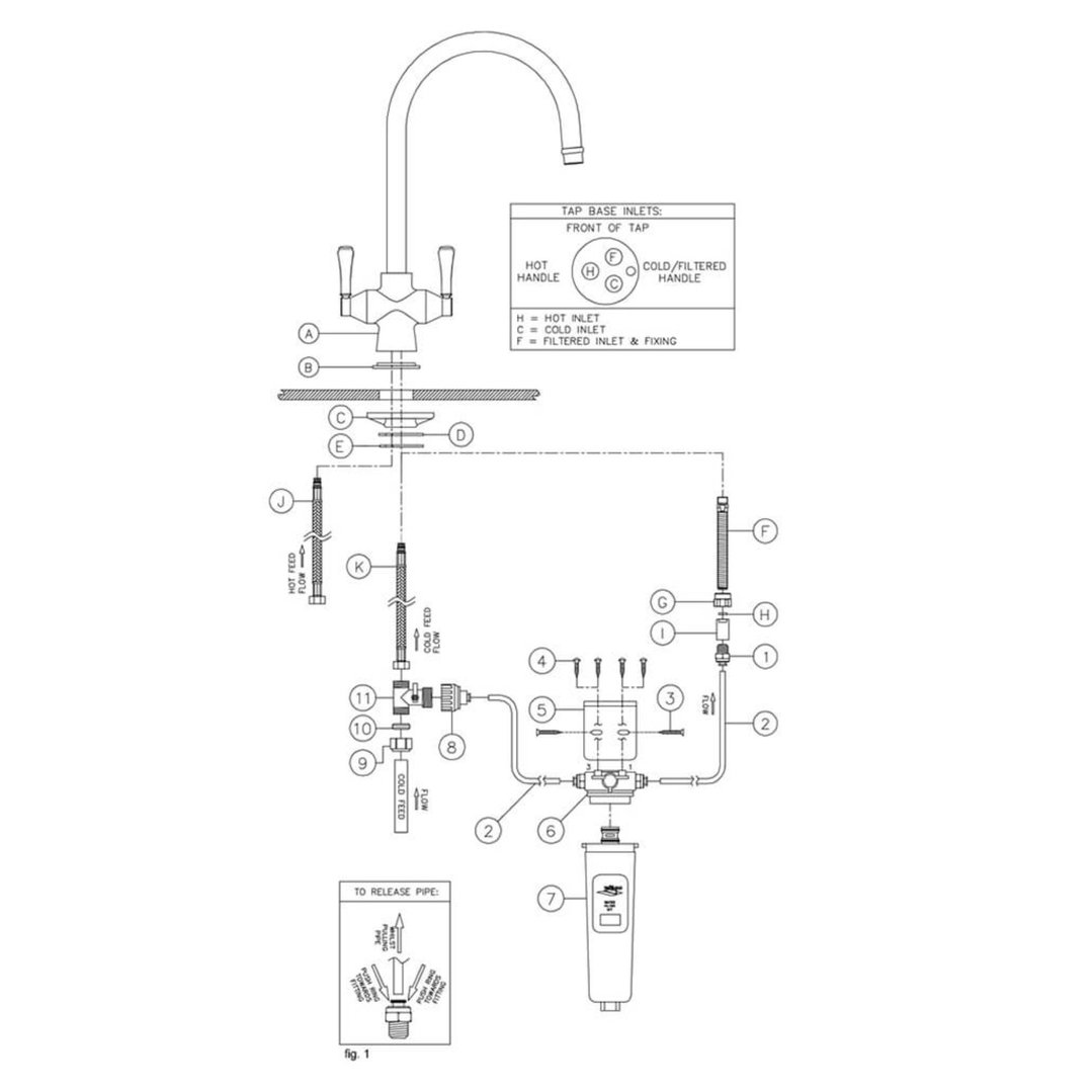 Turner Hastings Ludlow Purifier Mixer with Filter Cartridge - Brushed Nickel LU202KT-BN