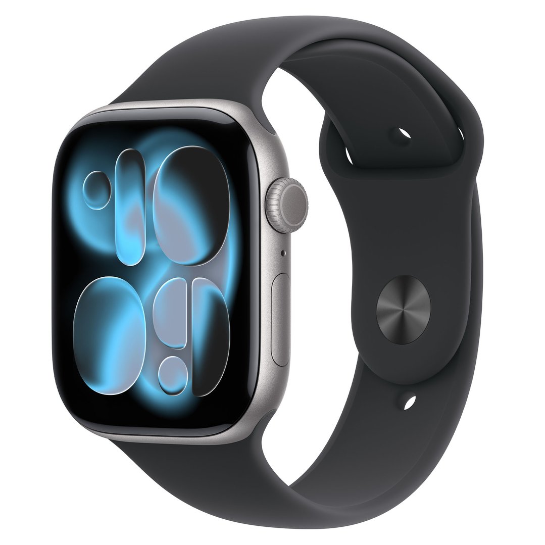 Apple Watch Series 11 46mm Space Grey Aluminium Case GPS Sport Band (M/L) (Black) MEV44X/A