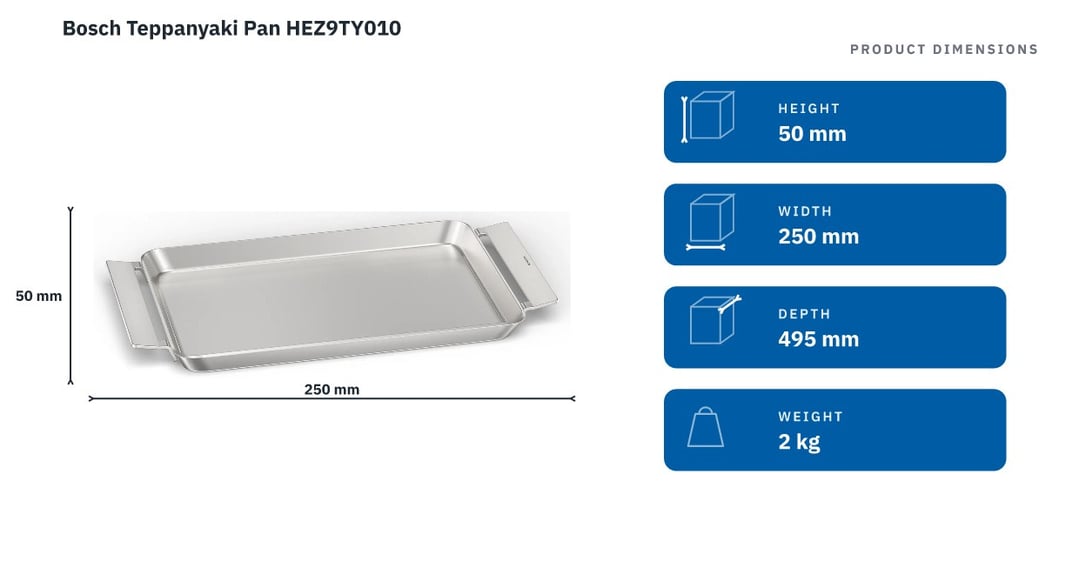 Bosch Teppanyaki Pan HEZ9TY010 — product dimensions