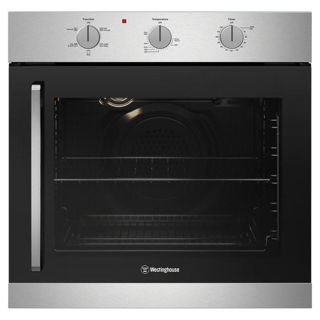 Westinghouse 60cm multifunction 5 stainless steel oven with side