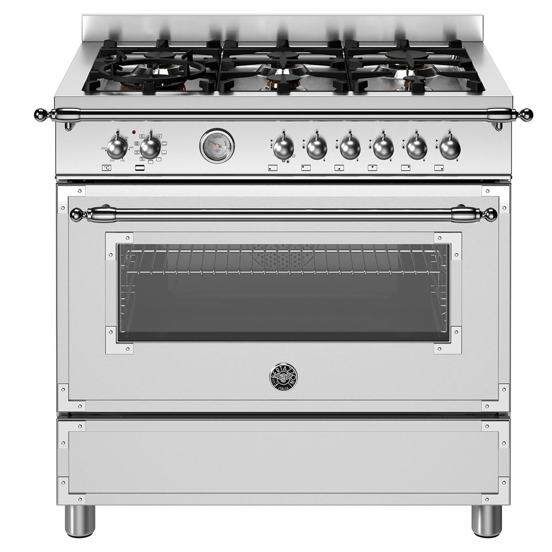 Bertazzoni Heritage 900mm Dual Fuel Cooker - Stainless Steel HER96L1EXT