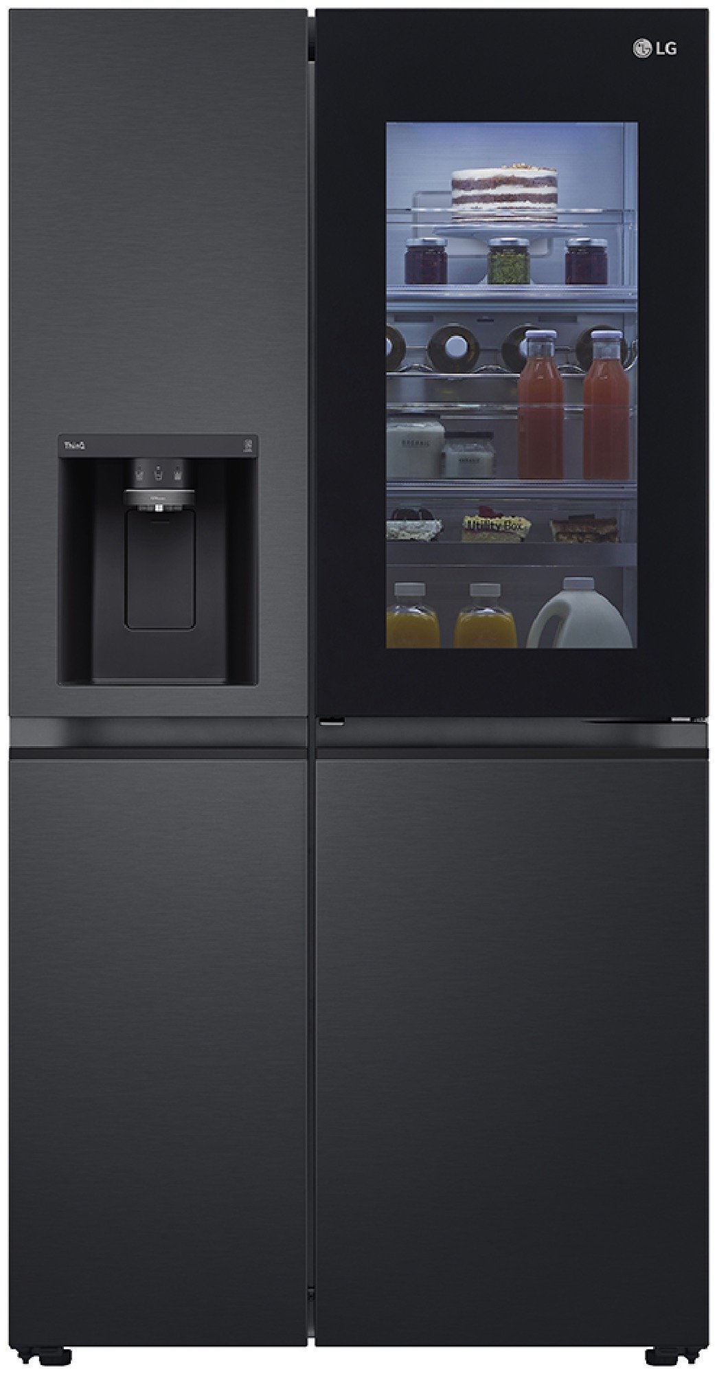 LG 635L Side by Side Fridge in Matte Black Finish GS-V600MBLC