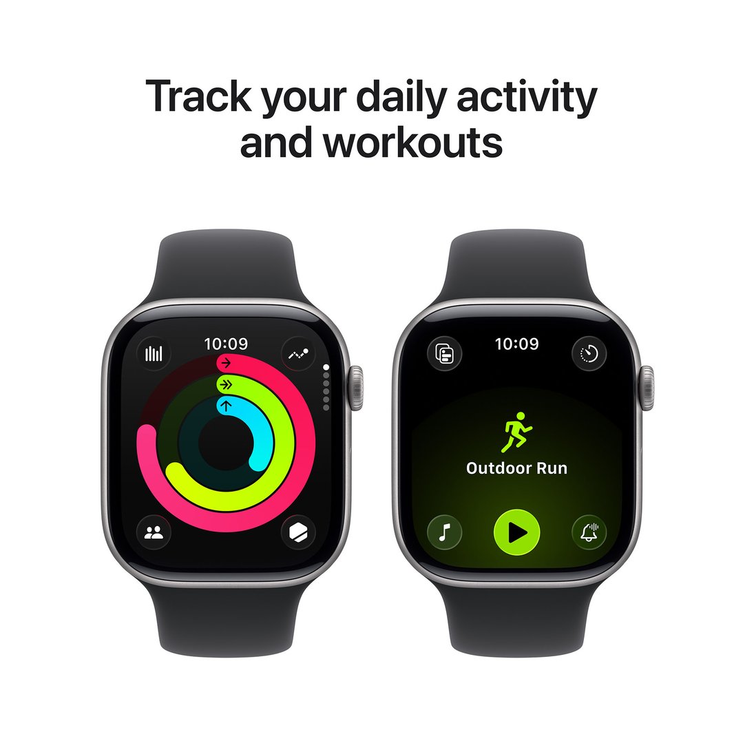 Apple Watch Series 11 46mm Space Grey Aluminium Case GPS + Cellular Sport Band (S/M) (Black) MFC94X/A