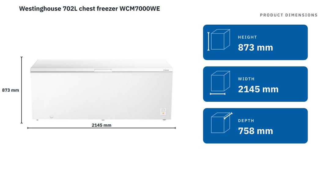 Westinghouse 702L chest freezer WCM7000WE