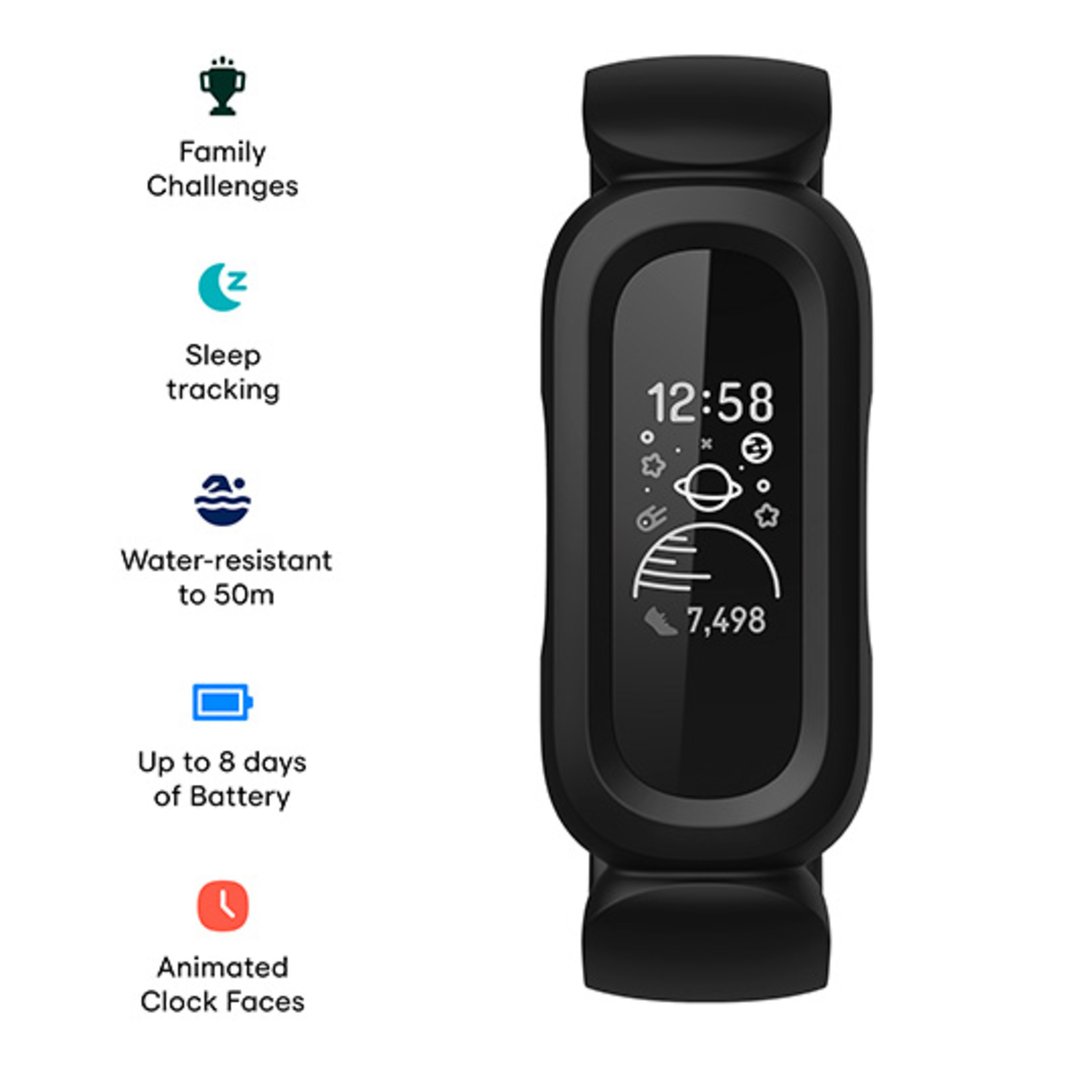Fitbit Ace 3 - Activity Tracker for Kids 6+ Black / Sport Red FB419BKRD