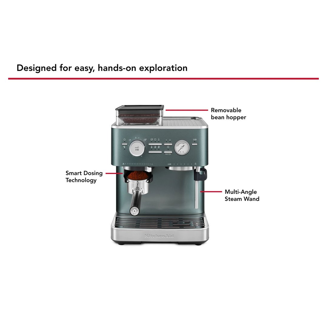 Kitchenaid Semi Automatic Espresso Machine with Burr Grinder Juniper 5KES6551AJP