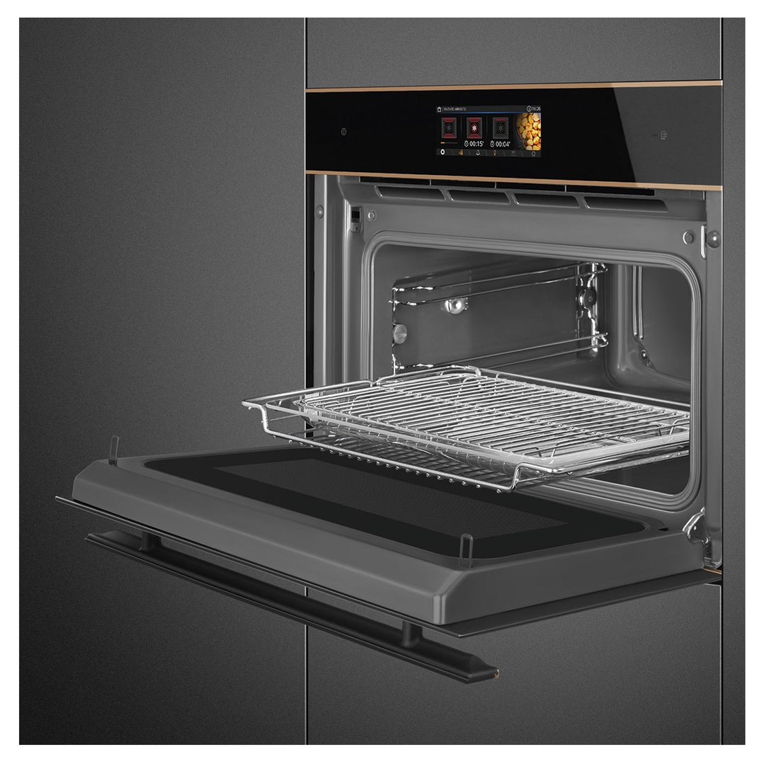Smeg 60cm Compact Dolce Stil Novo Combi Microwave Oven SOA4606WM2PNR