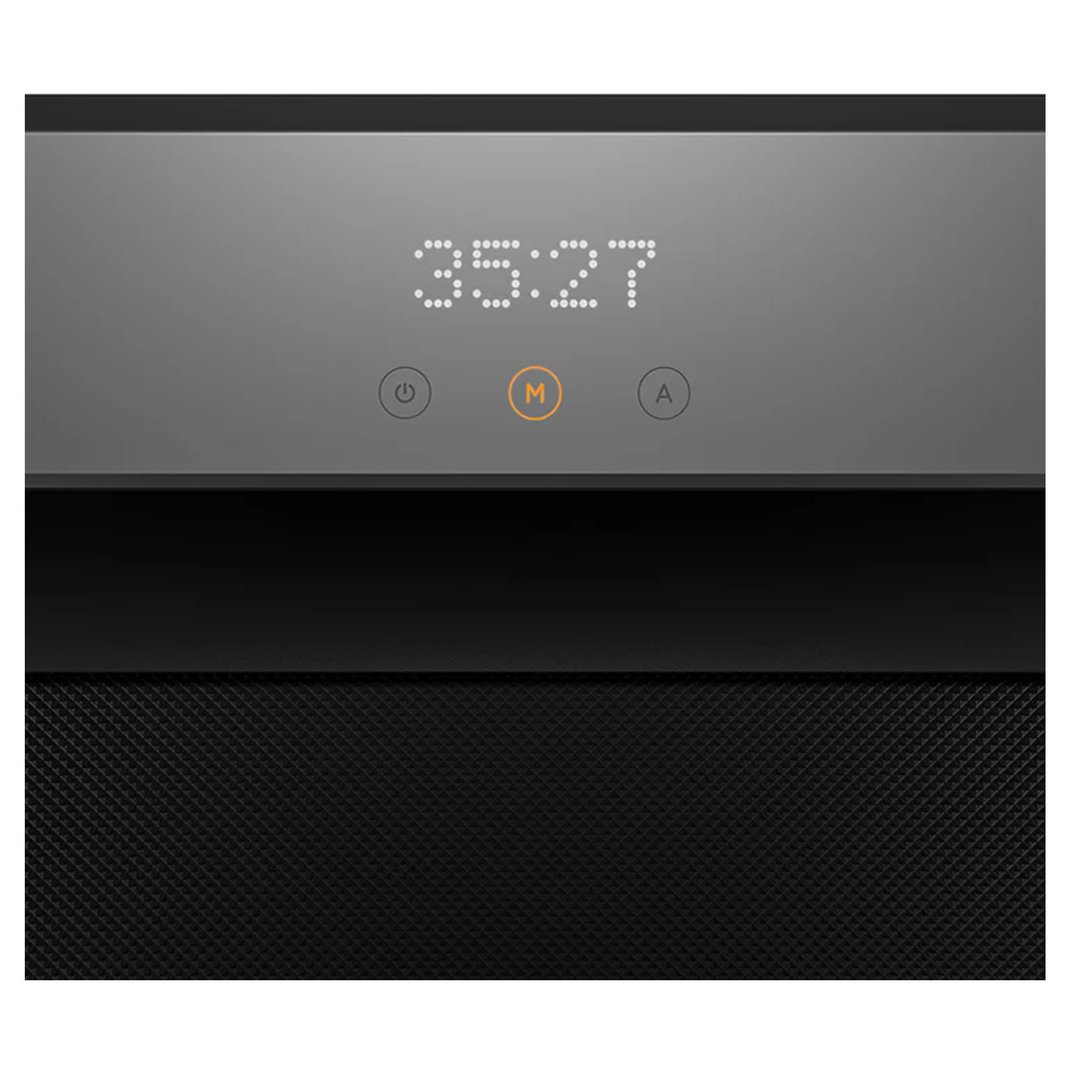 Close-up of the treadmill's digital display showing 35:27 and control buttons