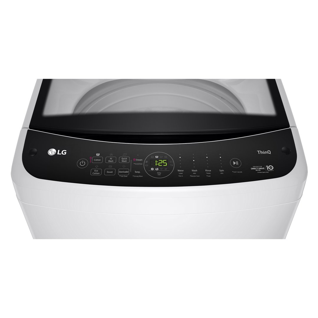LG 10KG Direct Drive Steam Top Load Washing Machine White WTL5-10W