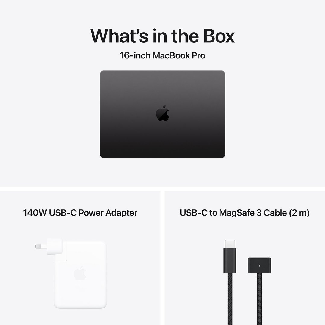 Apple 16" MacBook Pro M5 Max chip with 18‑core CPU and 32‑core GPU, 36GB, 2TB SSD - Space Black MGED4X/A