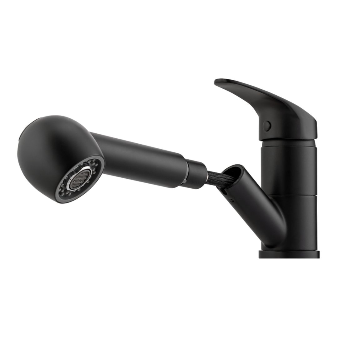 Oliveri London Pull Out Spray Mixer - Matte Black LON580FMB-P