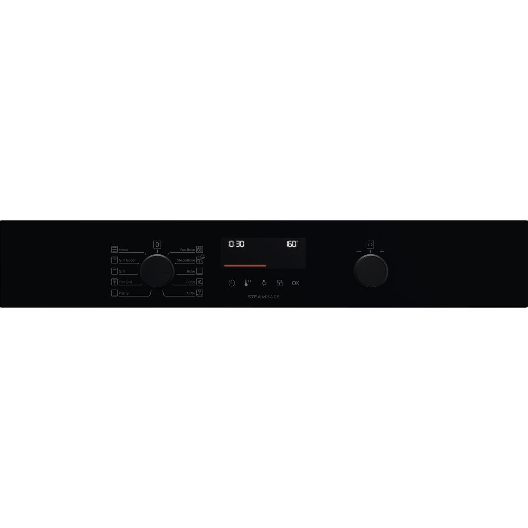 Electrolux 60cm Pyrolytic Oven with SteamBake, Black - 600 Series EVEP6515DF