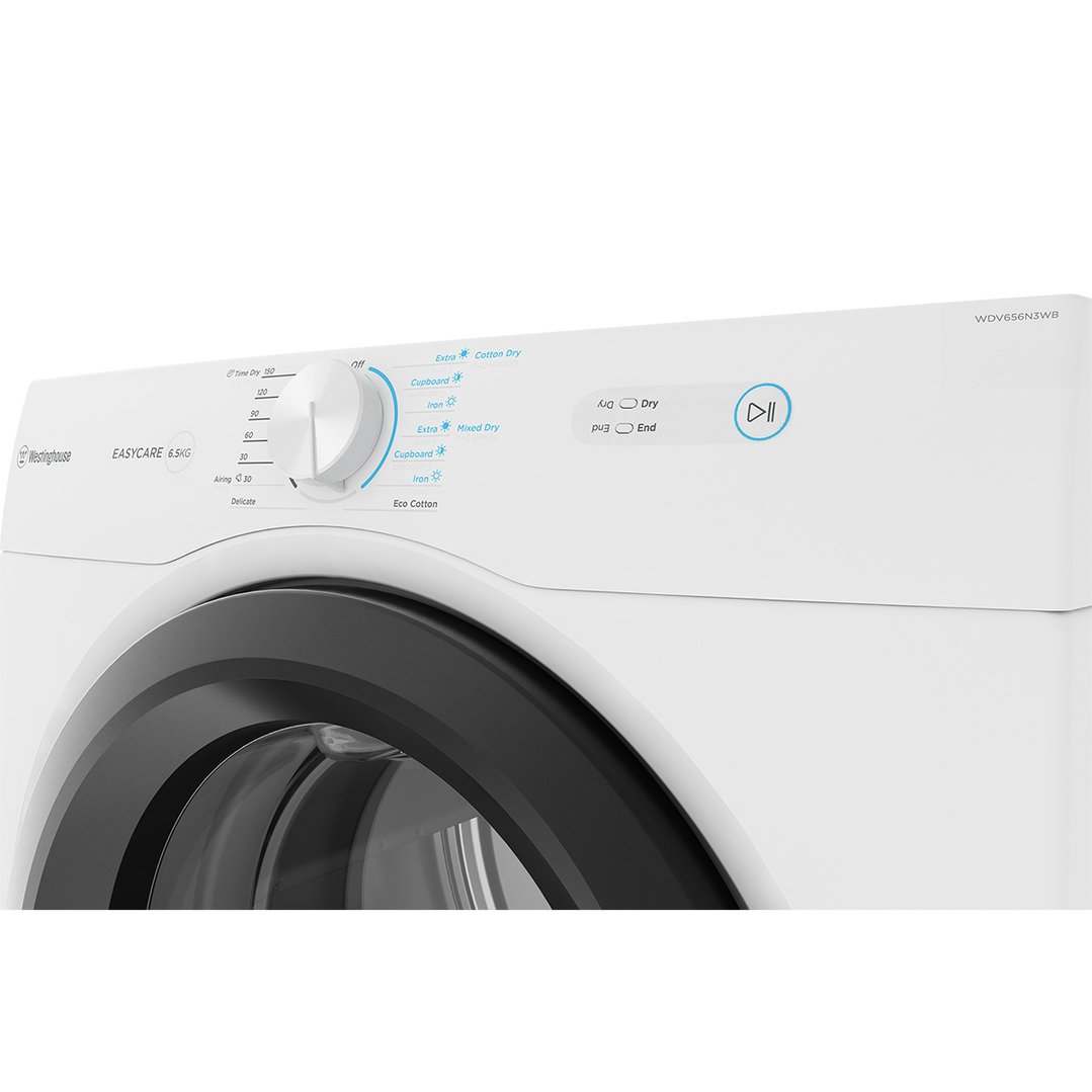 Westinghouse 6.5kg Vented Dryer WDV656N3WB