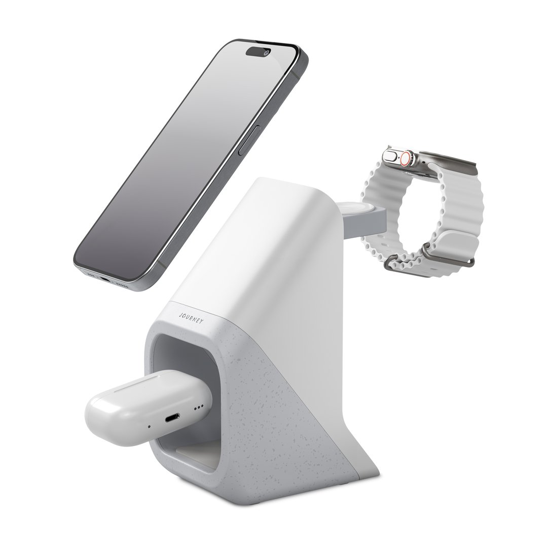 Journey NOVA 3-in-1 Fast Wireless Charging Station - Sparkle Grey JNQ31LG