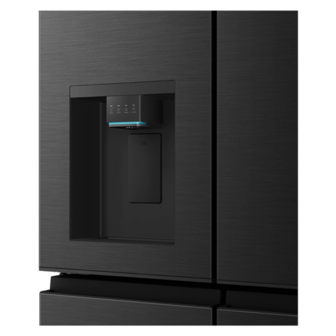 Haier 550L, Quad Door Refrigerator Freezer, Ice & Water, Plumbed, Black HRF590YZC