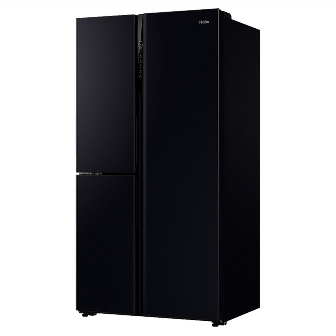 Haier S+ Three-Door Side-by-Side Refrigerator Freezer, 90.5cm, 574L - Black HRF575XC