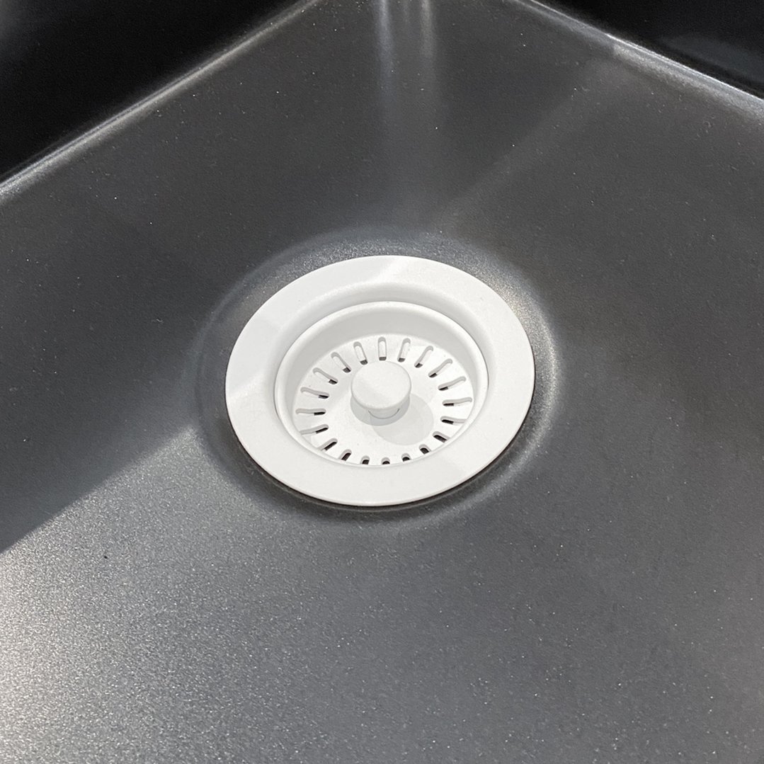 Turner Hastings 90x50 Matte White Basket Waste & Long Bolt 90BW-MW