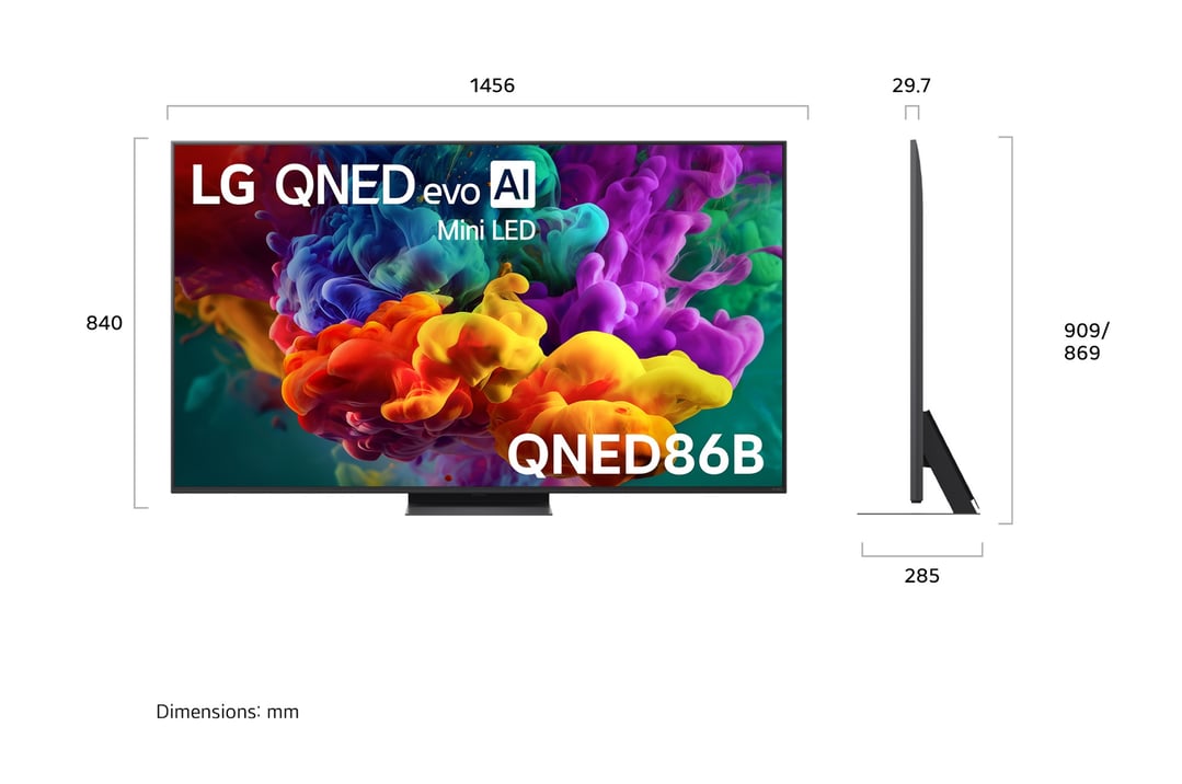 LG 65" QNED86B 4K AI Mini LED Smart TV 2026 65QNED86BSA