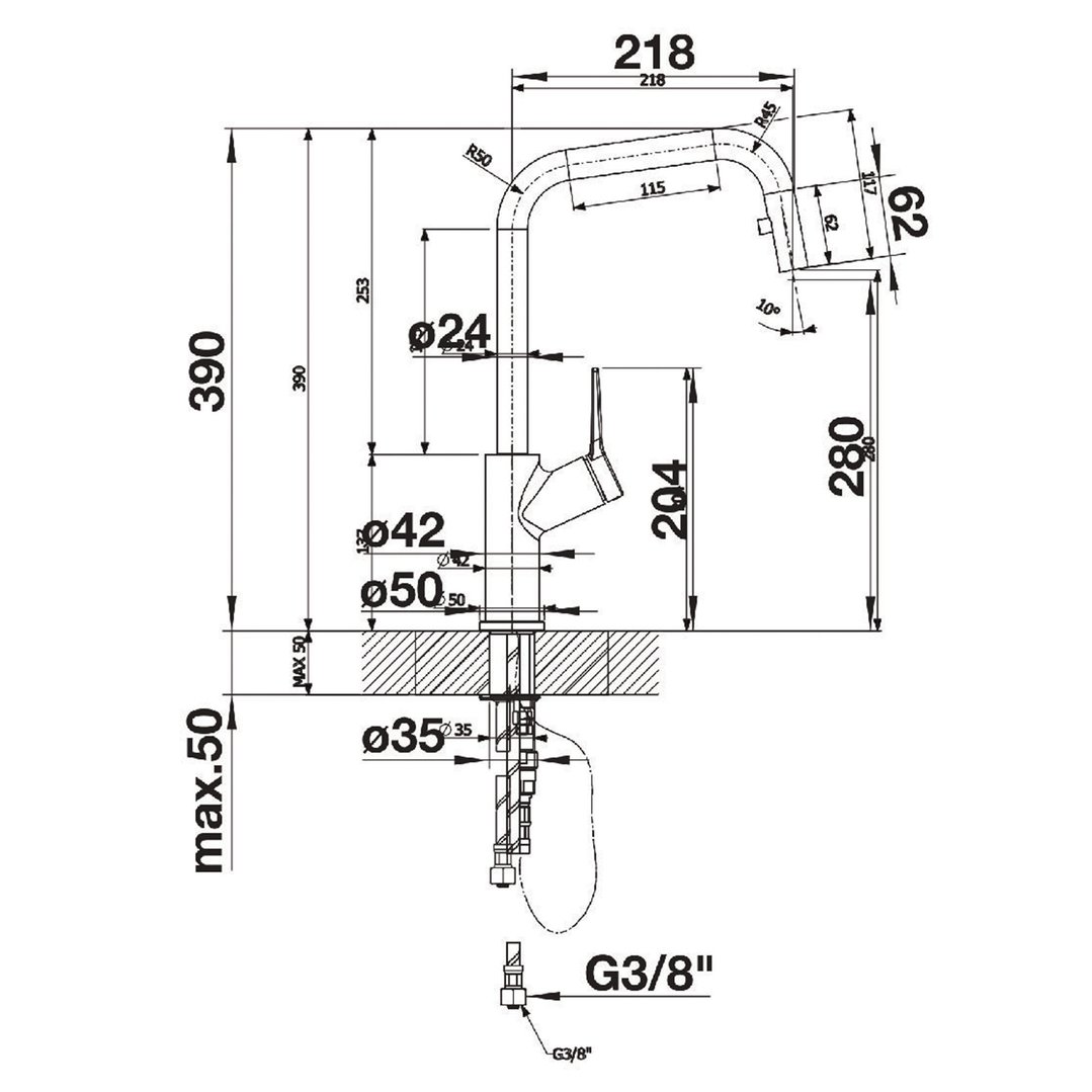 Blanco High Arch Pull Out Tap JURENAS
