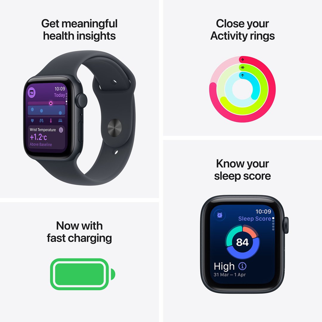 Apple Watch SE 3 44mm Starlight Aluminium Case GPS + Cellular Sport Band (S/M) MEPE4X/A