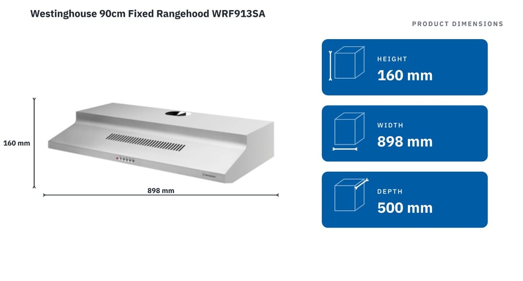 Westinghouse 90cm Fixed Rangehood WRF913SA