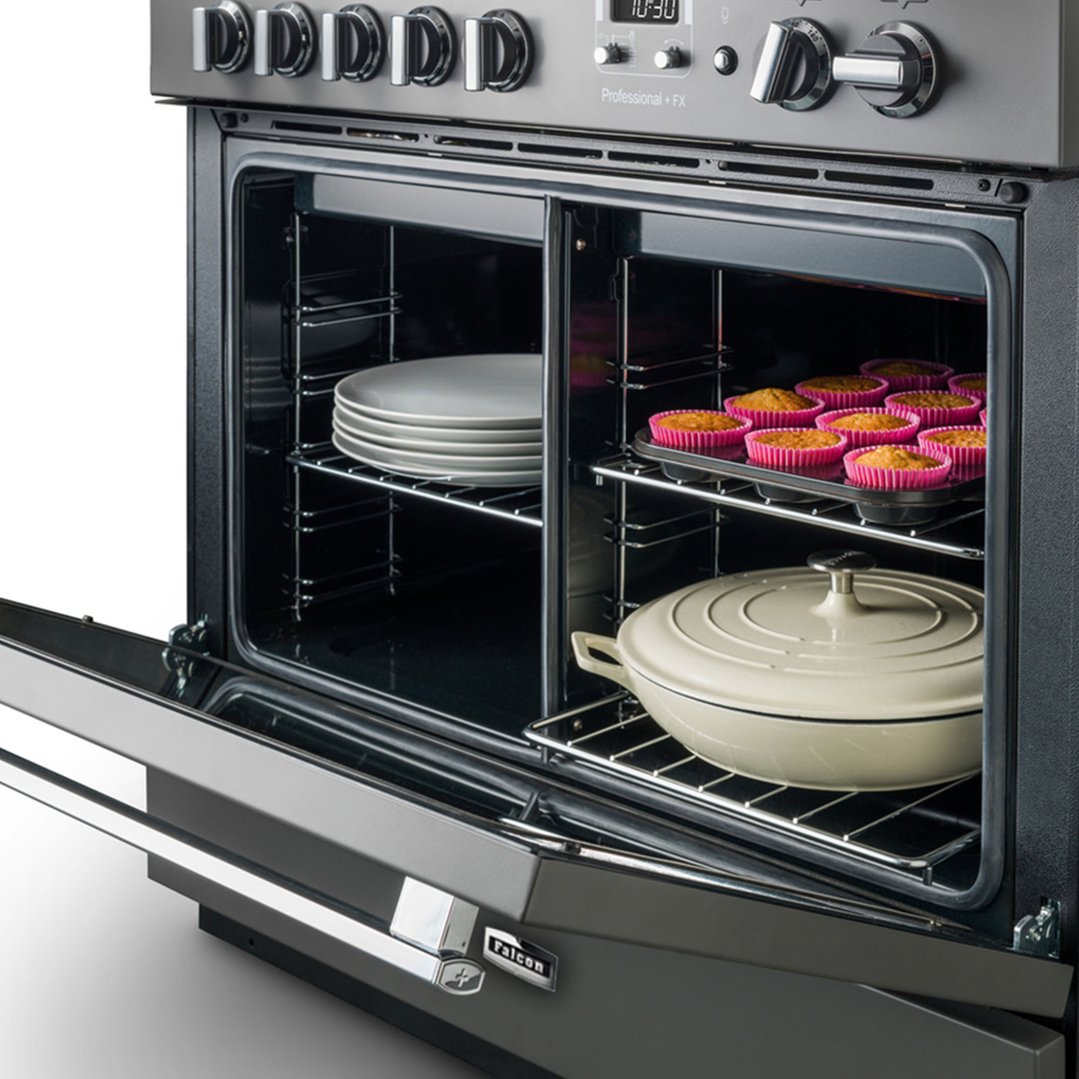 Falcon Professional+ FX 90CM Dual Fuel Range Cooker Slate/Chrome PROP90FXDFSLCH